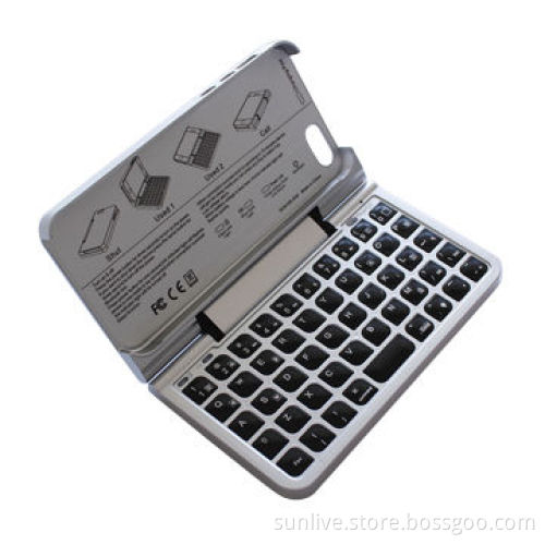 360-degree Rotation Bluetooth Keyboard for iPhone 5,200mA Lithium Battery